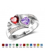 Birthstone Ring, Sterling Silver Personalized Engravable Ring JEWJORI102502